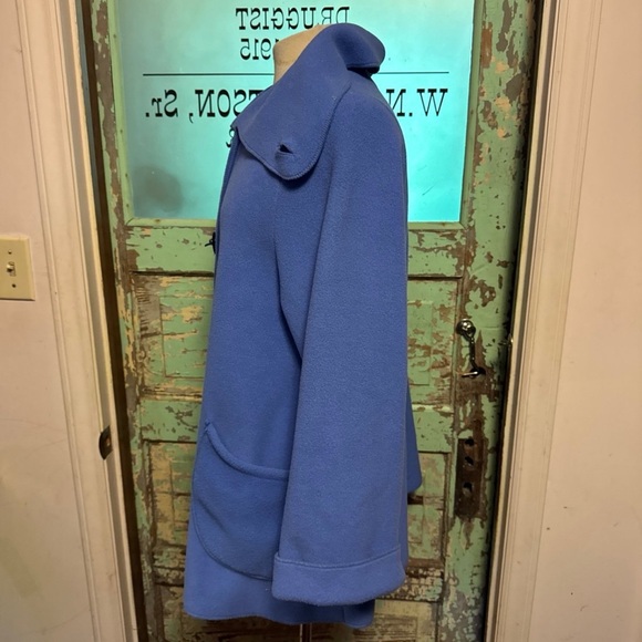 Janska Chic Women's Blue Fleece Coat - Picture 2 of 6